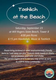 Banner Image for Tashlich at Will Rogers State Beach